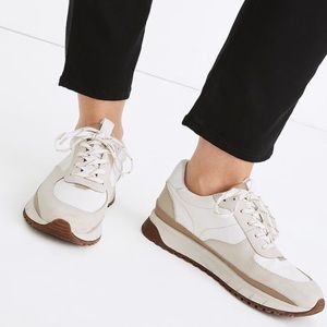 Madewell Kickoff Trainer Sneakers in Neutral Color block Leather